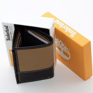 Timberland Leather and Canvas Men’s Tri-Fold Wallet